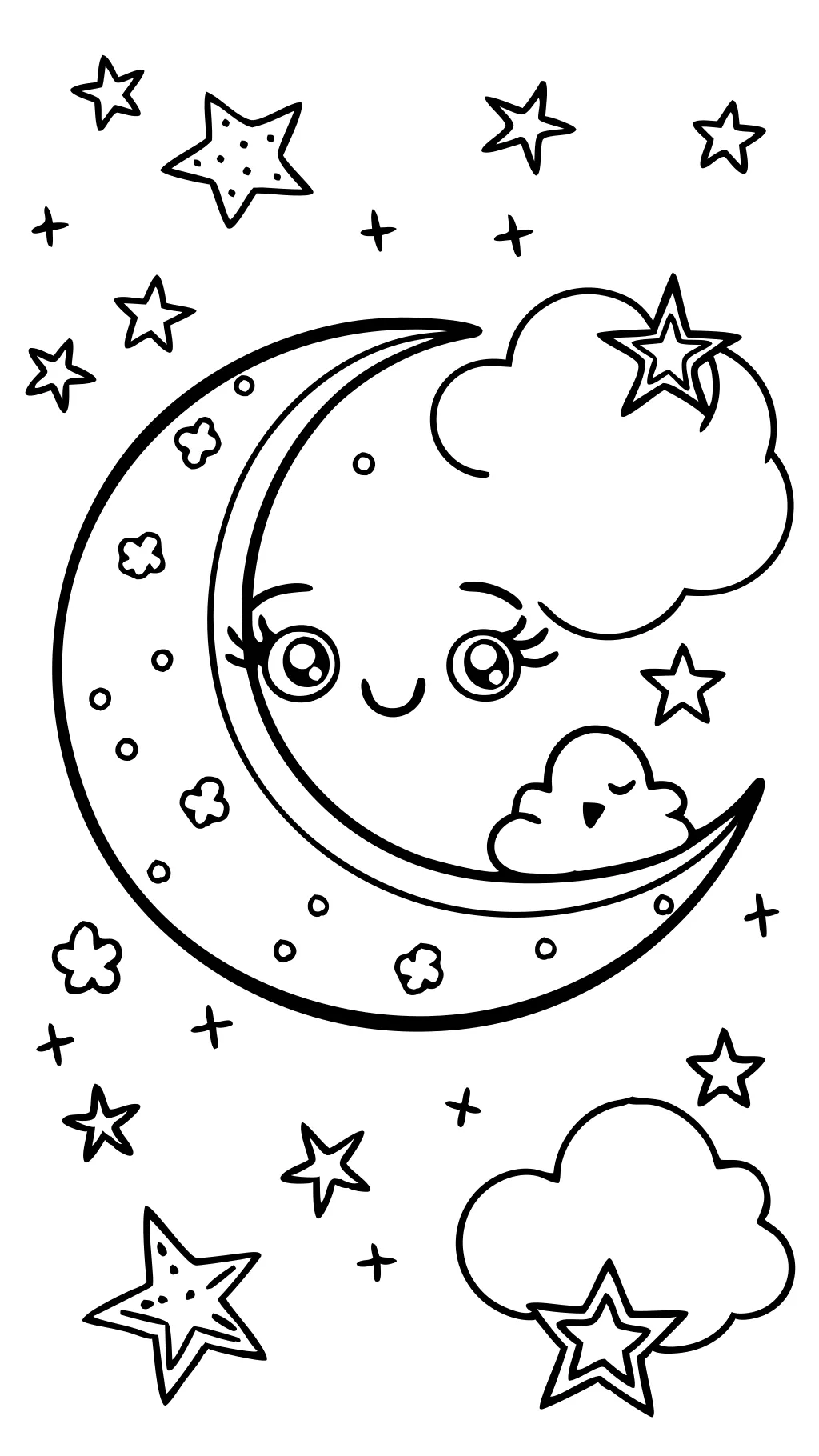 coloriages de lune